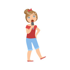 Girl In Breeches Singing In Karaoke