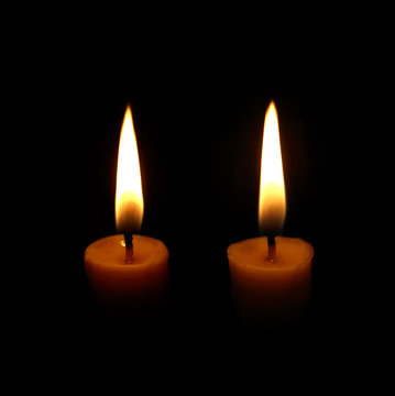  candle flame at night closeup