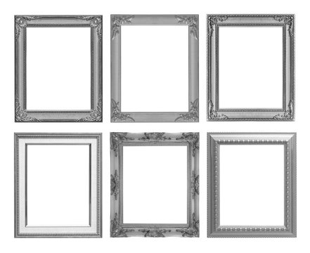 The antique  frame on the white background