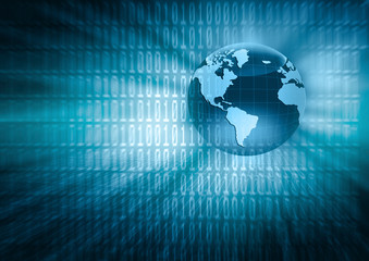 Best Internet Concept of global business. Globe, glowing lines on technological background. Wi-Fi, rays, symbols Internet, 3D illustration