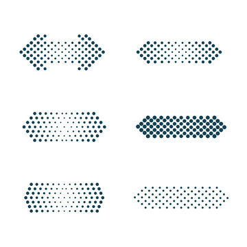 Set of arrows dots, halftone
