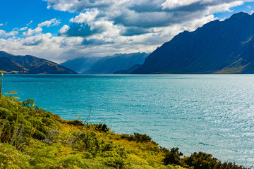 glacier lake in new Zealand