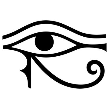 The ancient symbol Eye of Horus. Egyptian Moon sign - left Eye of Horus. Mighty Pharaohs amulet.