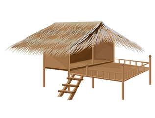 straw hut vector design