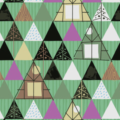 Fototapeta premium 1950s Retro Mid-Century Seamless Pattern