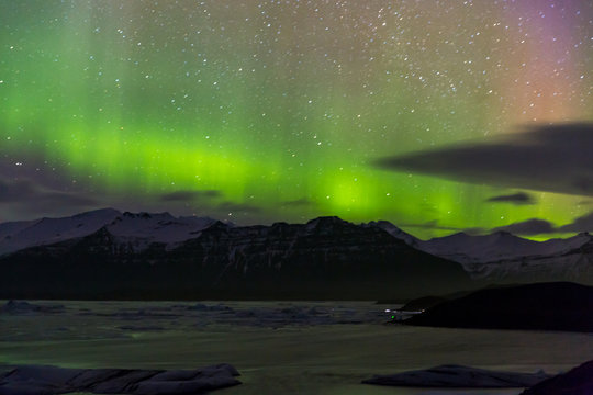 Aurora borealis Glacier Iceland