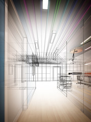 sketch design of interior hall