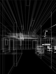 sketch design of interior hall