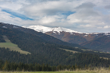 Fototapeta premium Mountains range and storm clouds