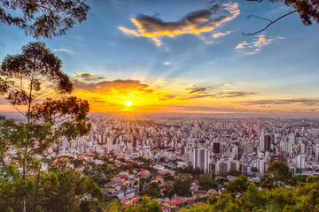 Vista do mirante no bairro Mangabeiras em Belo Horizonte, Minas Gerais, Brasil.