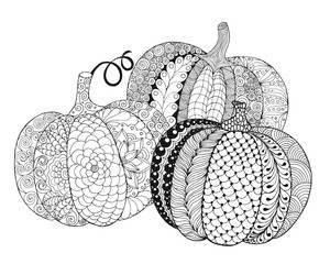 Zentangle stylized pumpkins