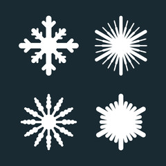 Set of four snowflakes. Vector illustration, eps 8.
