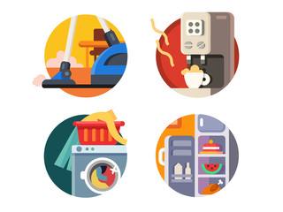 Set of household appliances