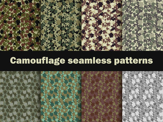 Camouflage seamless patterns. Urban pattern camouflage. Masking, vector illustration.