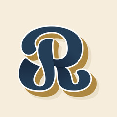 R letter logo in vintage style.