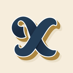X letter logo in vintage style.