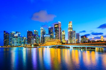 Singapore city skyline.