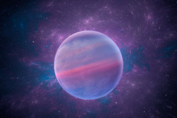 Fototapeta na wymiar Astronomy photo with planet, nebula and stars in space