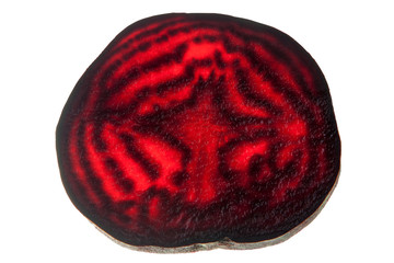 Fresh slices red beet root isolated