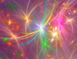 Fractal abstract firework copy space
