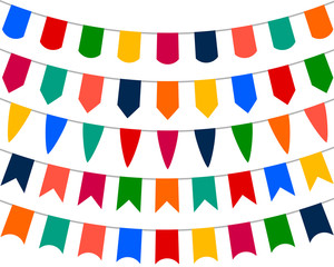 Collection of festive decorative flags holiday