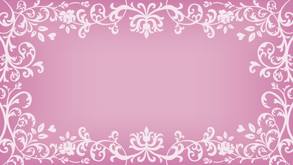 Floral plants Frame - Pink Color