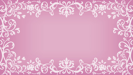 Floral plants Frame - Pink Color