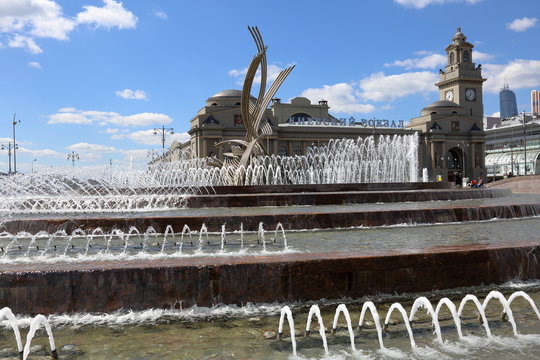 MOSCOW, RUSSIA - JULY 25, 2015: Fountain "The abduction of Europe" in the center of Russia's capital