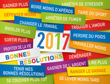 2017 - Carte de vœux - Bonnes résolutions