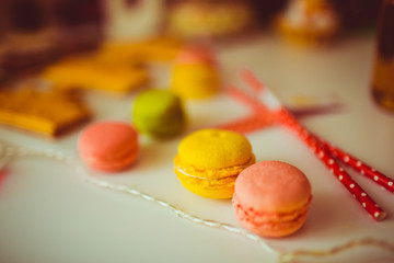 colorful macaron and other sweets on the table