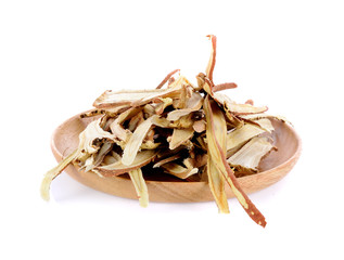 dried Liquorice roots isolated on white background