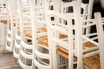 Chairs folded