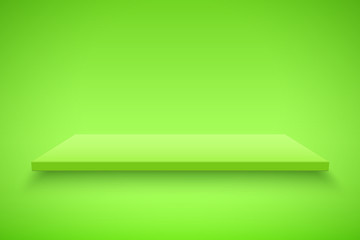 Light box with Green platform on Green backdrop. Editable Background Vector illustration.