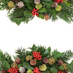 Winter Greenery and Holly Border