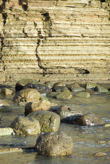 sedimentary layered rocks