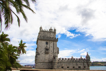 Fototapeta na wymiar Lisbon, Portugal at Belem Tower on the Tagus River