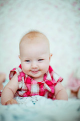 Fototapeta na wymiar beautiful portrait of Incredible and charming small baby