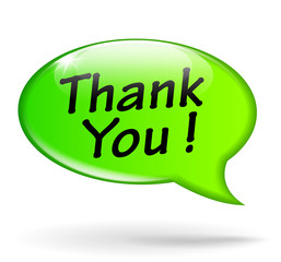 thank you green speech bubble