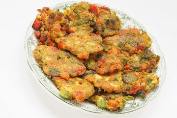 Healthy baked vegan vegetable pakoras