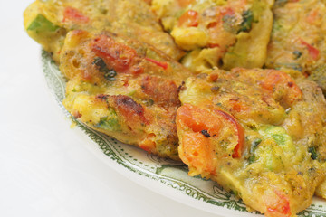 Healthy baked vegan vegetable pakoras