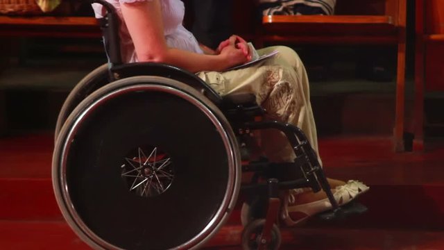 Woman in wheelchair