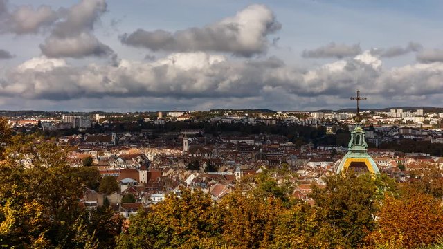 Time-Lapse, vid&eacute;o, vue a&eacute;rienne de Besan&ccedil;on, France 