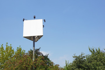 Mock up. Blank billboard outdoors, outdoor advertising, public information board in the city.