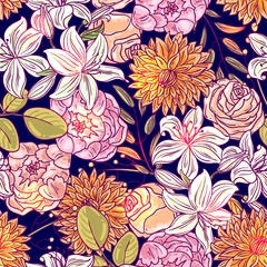 Foto op Plexiglas anti-reflex decorative floral pattern © Steshnikova