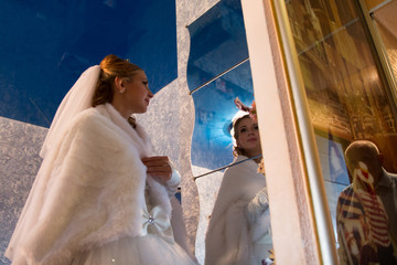 Beautiful bride in white dress