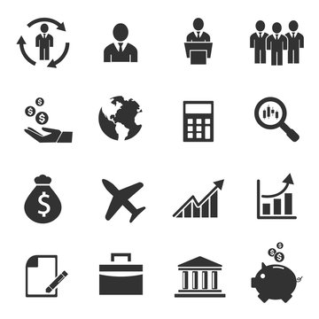 Business icons, management human resources - vector icon set