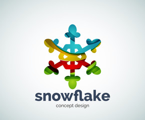 Vector Christmas snowflake logo template