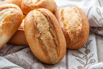 Freshly baked crusty rolls