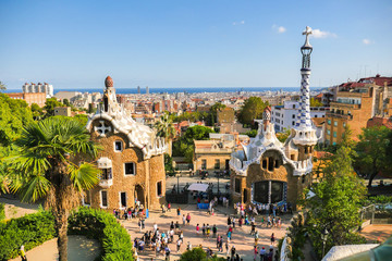 Park Guell by architect Antoni Gaudi, Barcelona, Spain