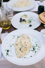 risotto with mushrooms, fresh herbs and parmesan cheese